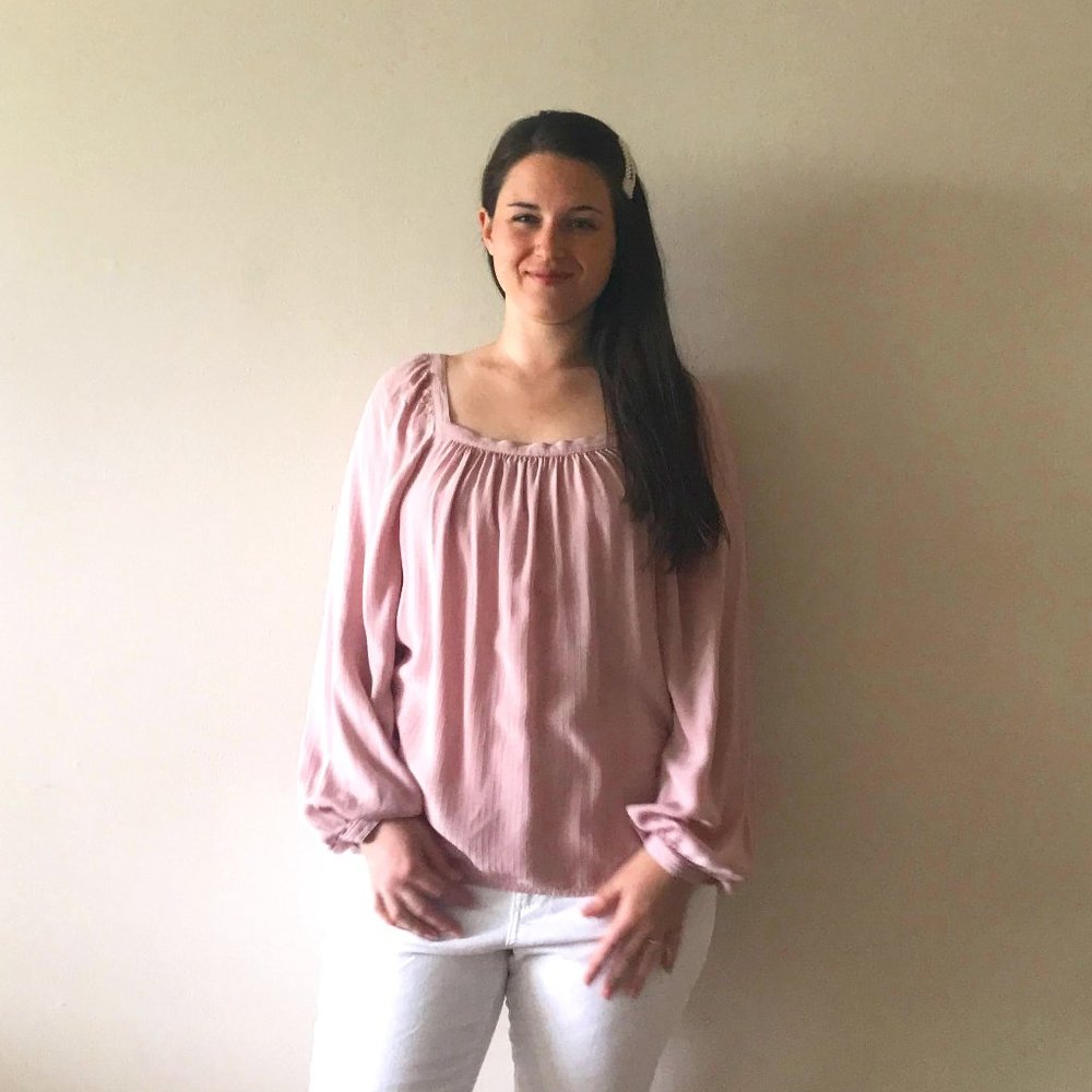 Rose Pink Square Neck Blouse